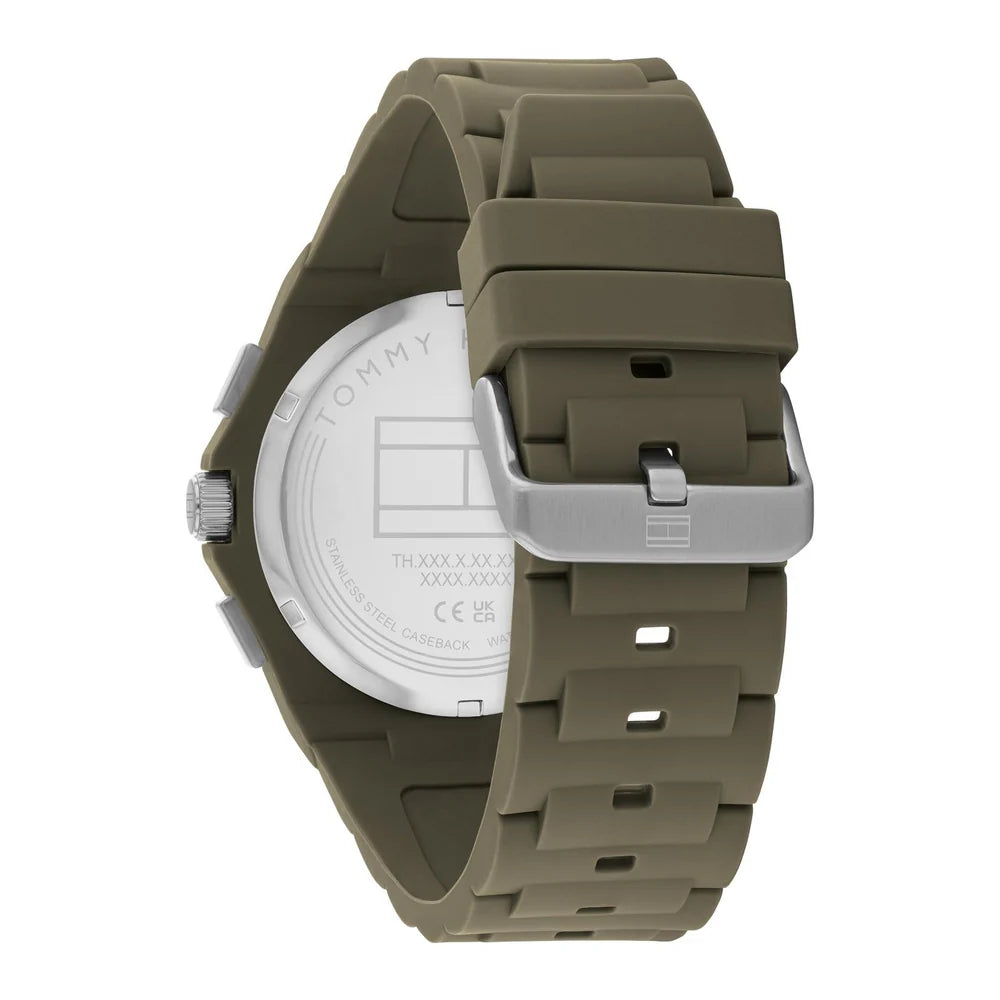Tommy Hilfiger Silicone Green Dial Multi-function Men's Watch - 1792121