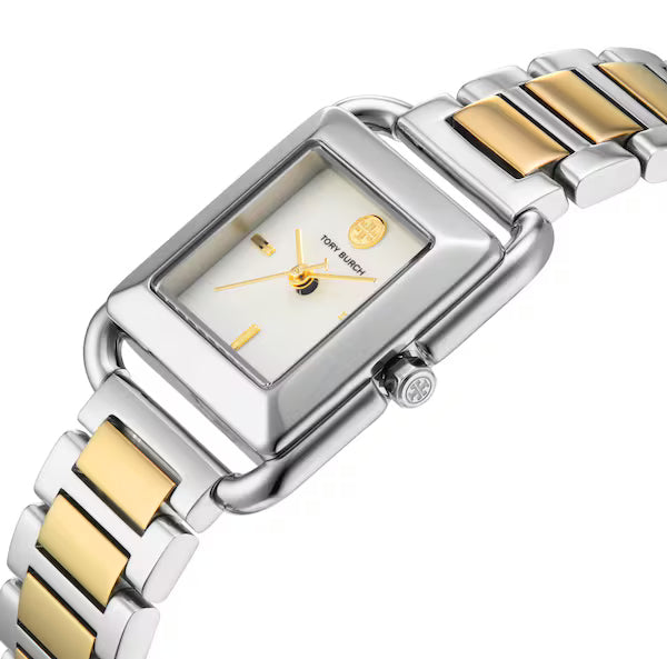 Tory Burch The Kira Square Two Tone Ladies Watch - TBW6021