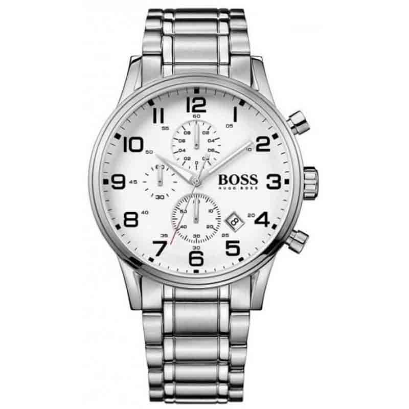 Hugo Boss White Dial Men's Chronograph Watch- 1513182
