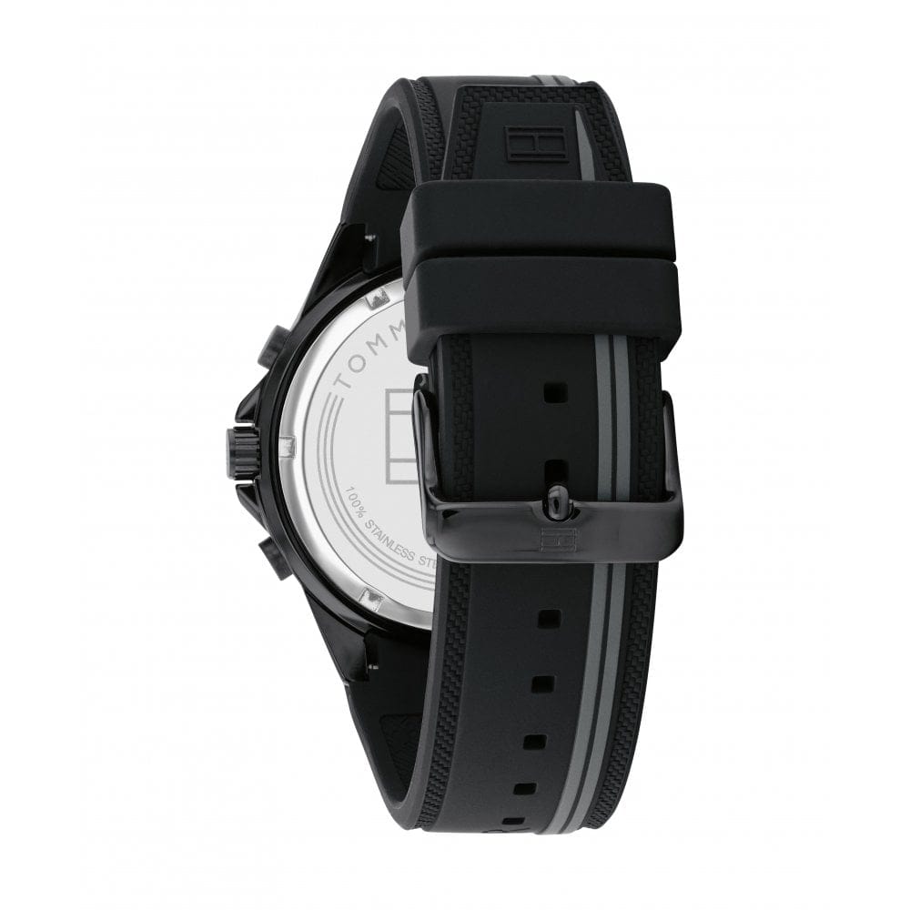 Tommy Hilfiger Full Black Silicone Strap Men's watch- 1791861