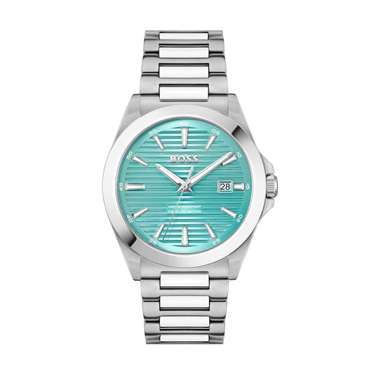 Hugo Boss grooved turquoise Dial Men's Watch - 1514171