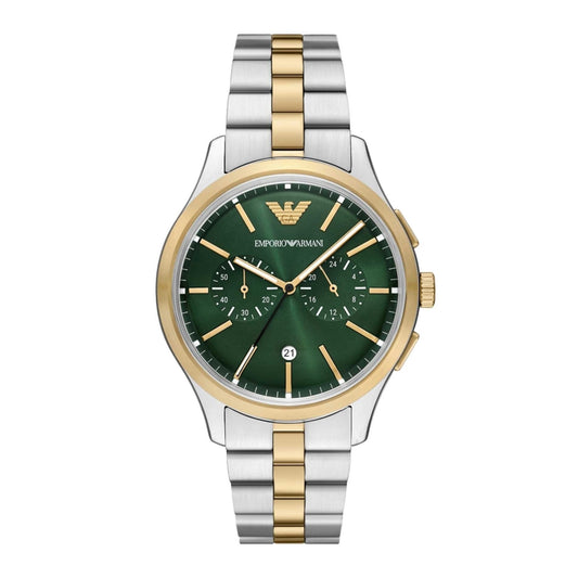 Emporio Armani Chronograph Green Dial 42mm Men's Watch - AR11692