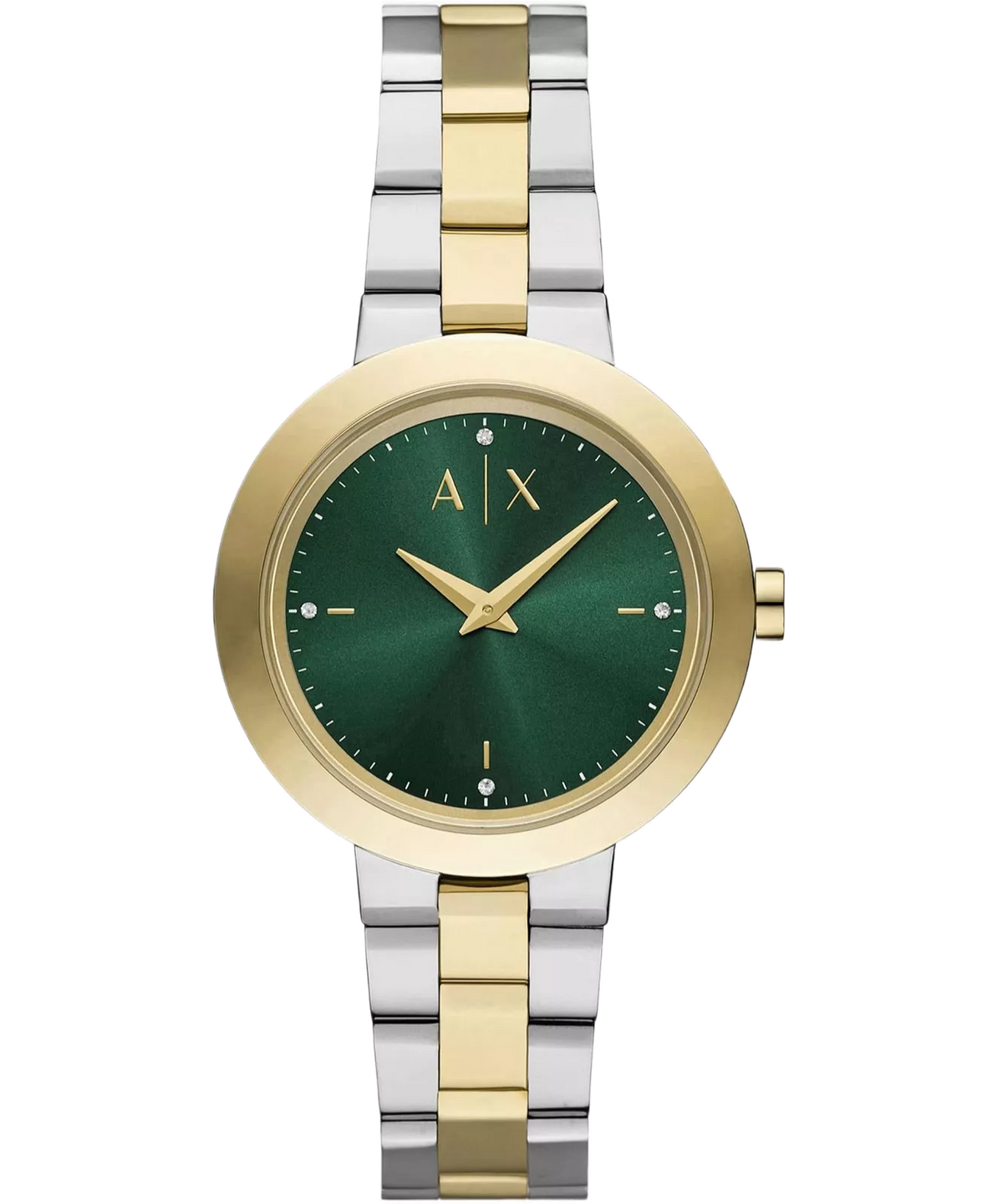 Armani Exchange Women Quartz Green Dial Two-Tone Watch - AX5176