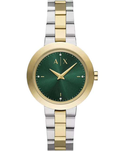 Armani Exchange Women Quartz Green Dial Two-Tone Watch - AX5176