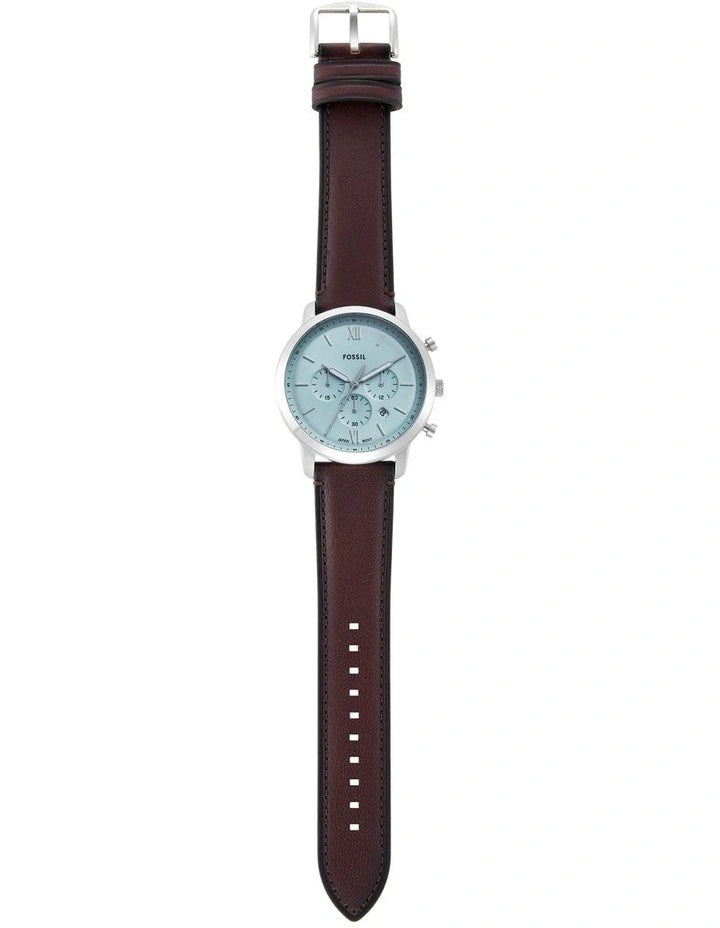 Fossil Neutra Ice Blue Dial Leather Strap Men's Watch - FS6109