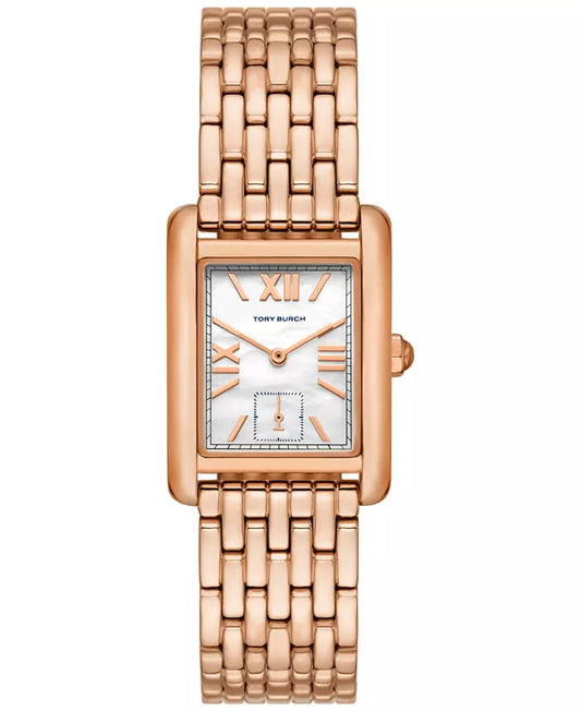 Tory Burch Eleanor White Dial Rose Gold-2Tone Ladies Watch - TBW1079