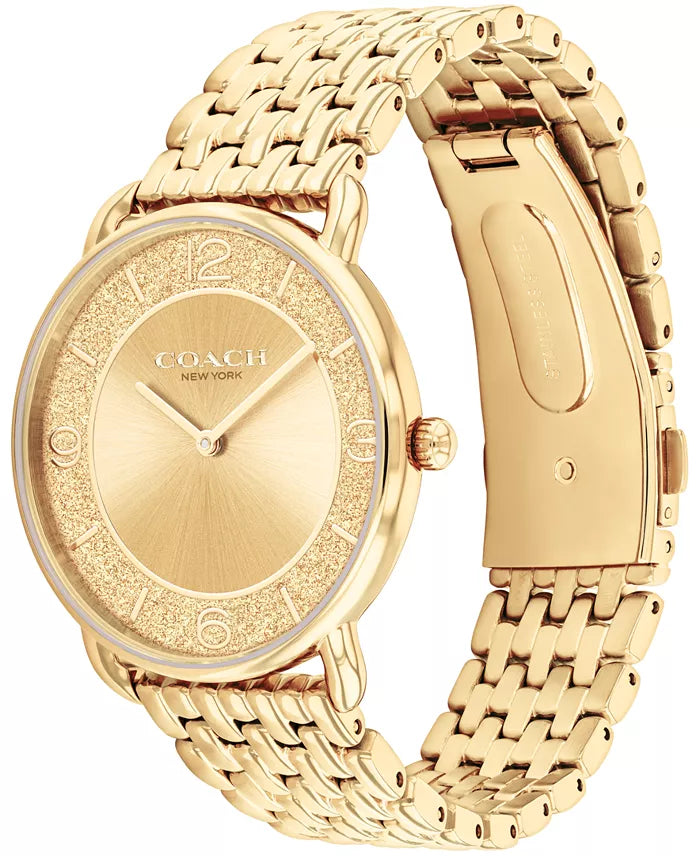Coach ELLIOT GOLD DIAL IONIC PLATED THIN GOLD STEEL Ladies Watch - 14504374