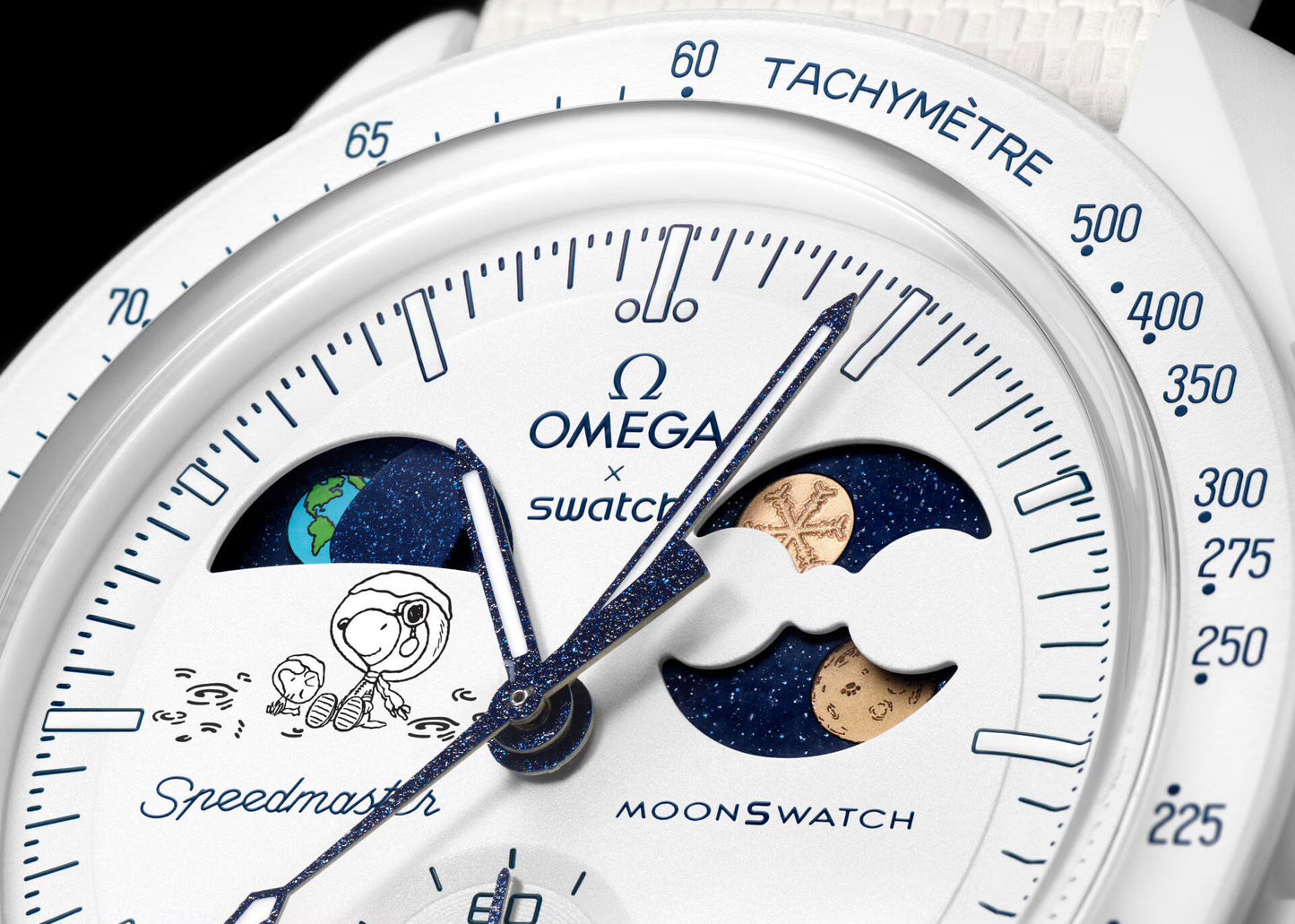 Omega x Swatch MISSION TO EARTHPHASE - MOONSHINE GOLD White Dial Men's Watch - S033W701L