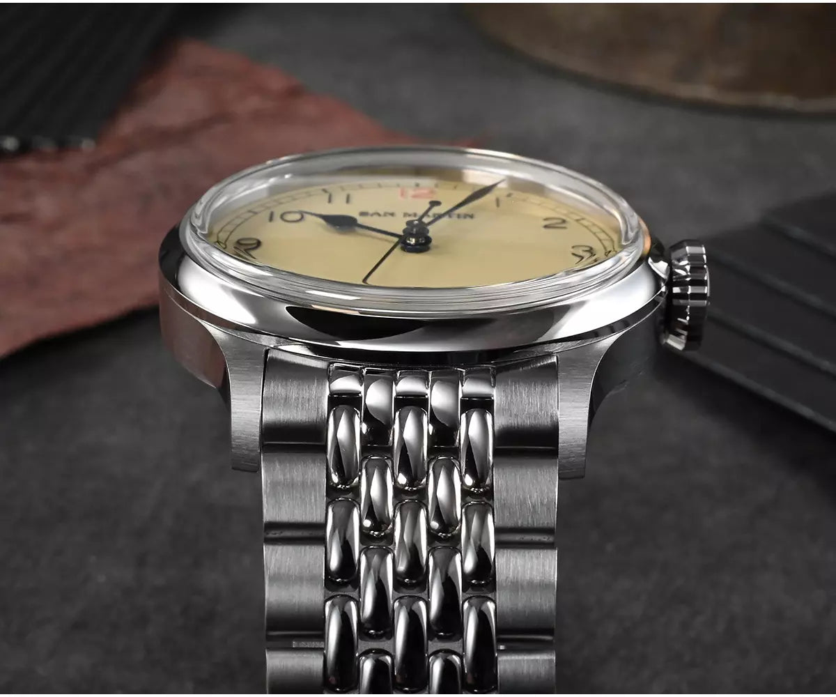 San Martin 38.5mm Pilot Men's Watch - SN0105-G-NB