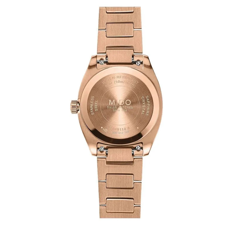 Mido Multifort TV-shaped White Dial 28mm Ladies Watch - M049.110.33.263.00