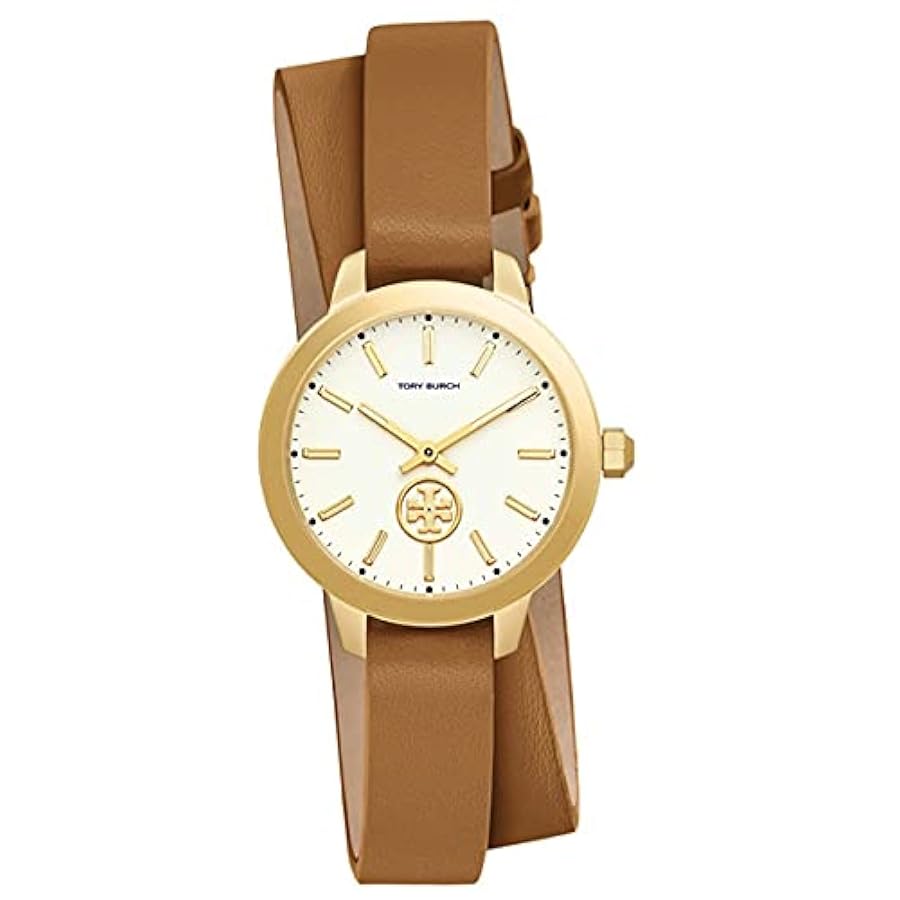 TORY BURCH Collins Brown Italian leather double-wrap strap Ladies Watch - TBW1304