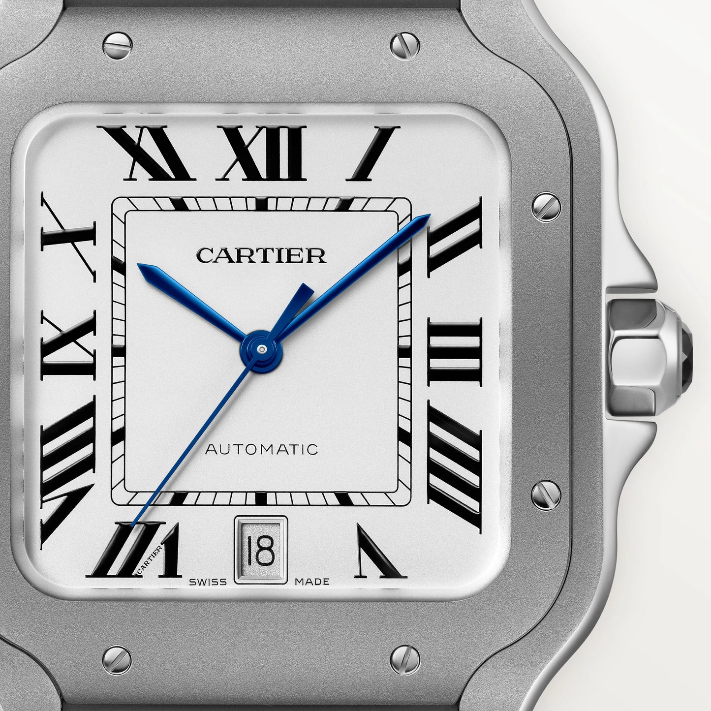Cartier Santos de Cartier Large Titanium White Dial Men's Watch - WSSA0089