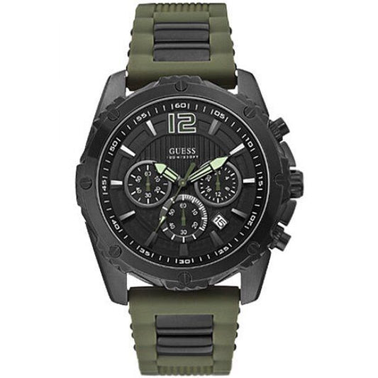 Guess Green Color Silicone Strap Men's Chronograph Watch- W0167G4