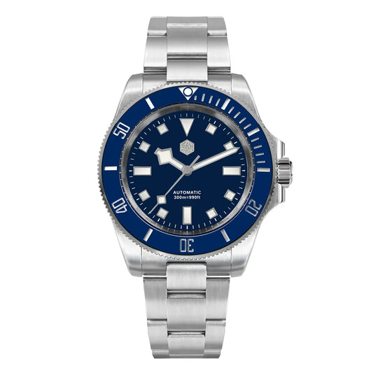 San Martin 40mm Blue Dial New Diver Mane's Watch - SN0111-G