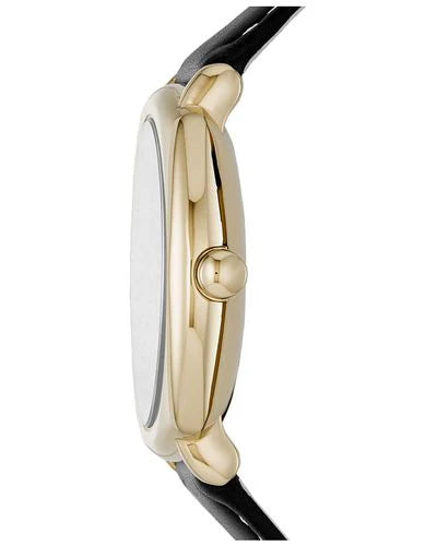 Marc Jacobs Gold White Dial Leather Strap Ladies Watch- MJ1564