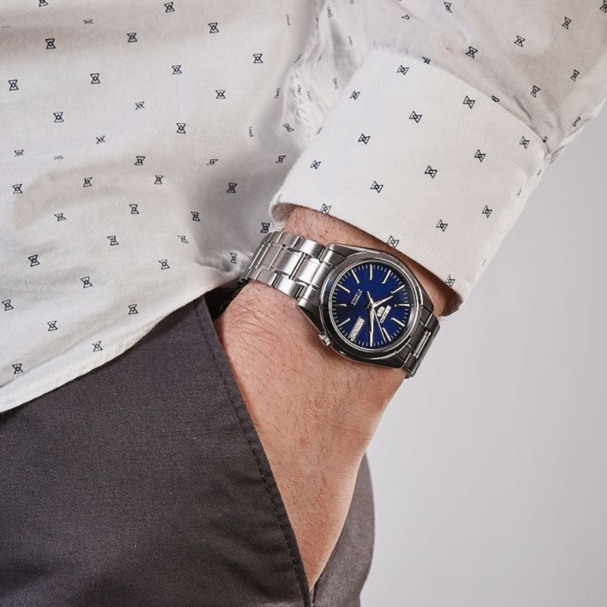 Seiko 5 Automatic Blue Dial Stainless Steel Bracelet Men’s Watch - SNKL43K1