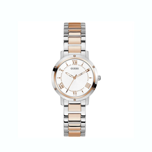 Guess Dawn White Dial Two Tone Ladies Watch - GW0404L3