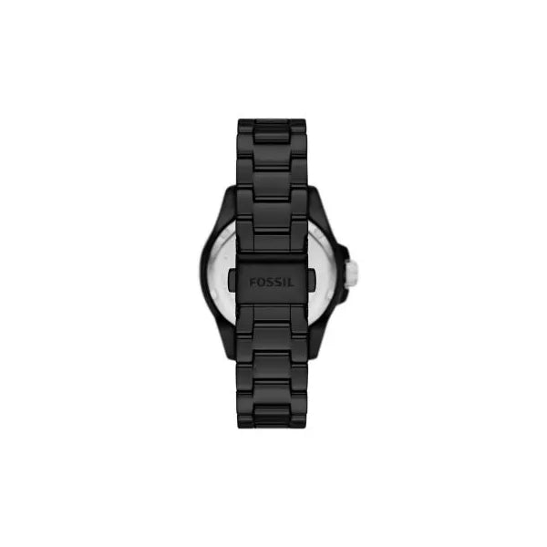 Fossil Three Hand Black Ceramic Watch for Women- CE1108