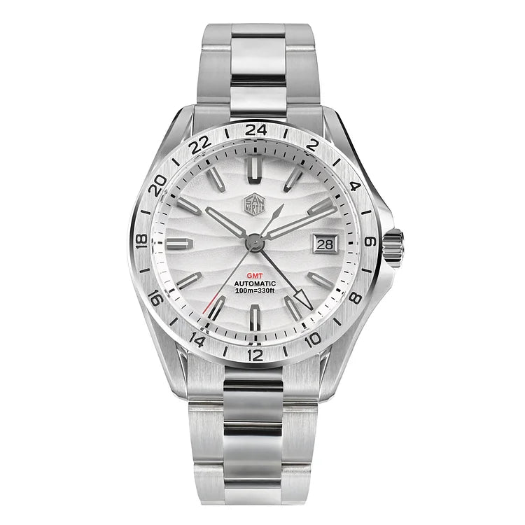 San Martin New 39mm GMT White dial Mechanical Watch-  SN0129