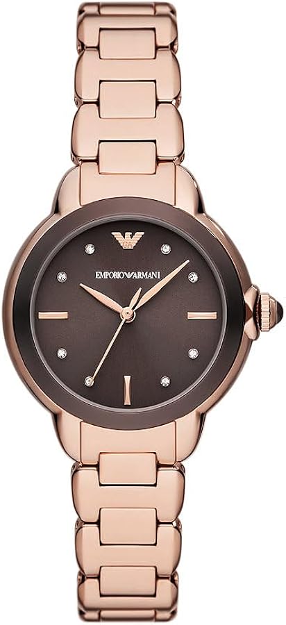 Emporio Armani Three Hands Rose Gold Ladies Watch - AR11570