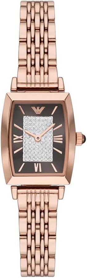 Emporio Armani Tow Hand Rose Gold Ladies Watch- AR11407