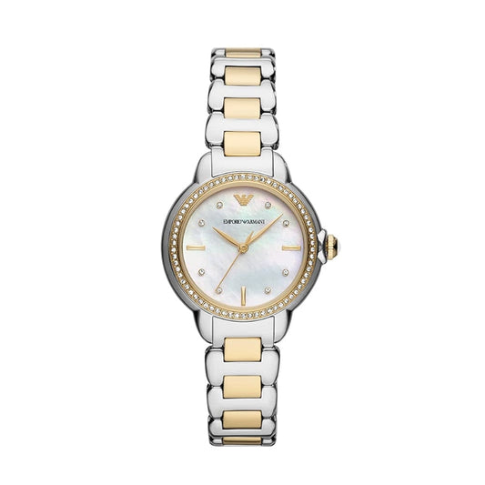 Emporio Armani Pearl Dial Dual Tone Ladies Watch - AR11524