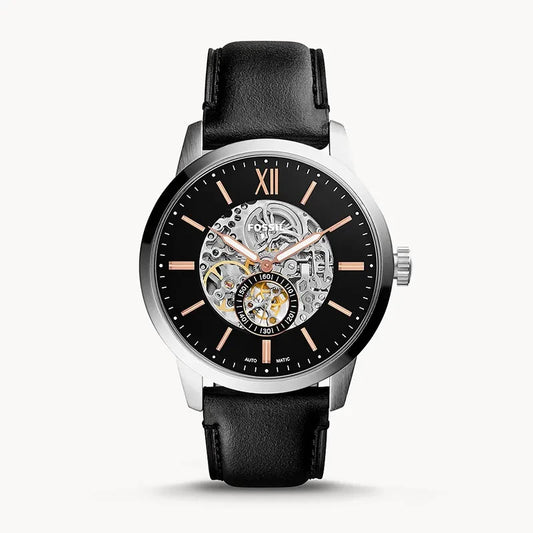 Fossil Townsman Black Leather Strap Men's Mechanical Watch- ME3153