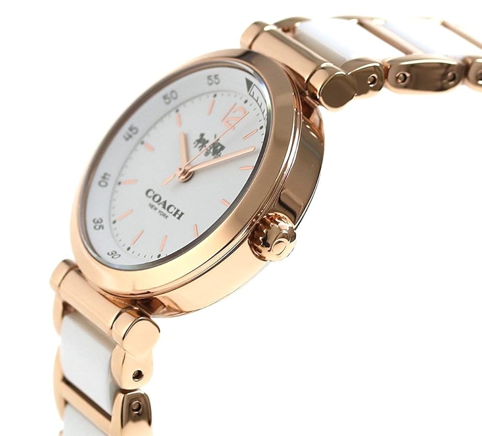 Coach Sport Rose Gold White Ceramic Ladies Watch - 14502463