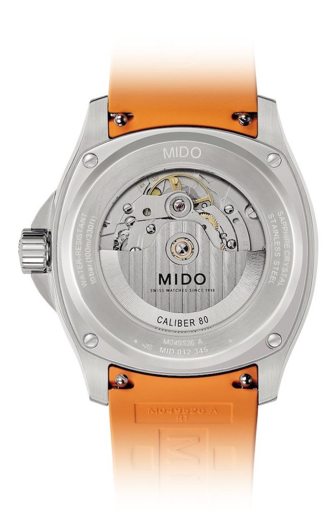 Mido Multifort TV Big Date Orange Silicon Strap Watch for Men- M049.526.17.081.00