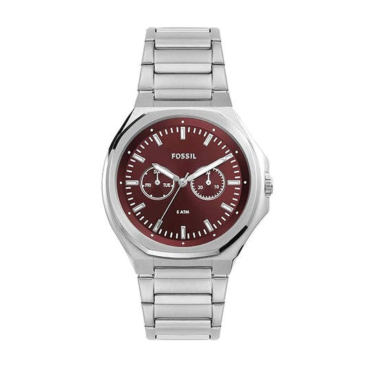Fossil Burgundy Red Dial Multifunction Men's Watch-BQ2807
