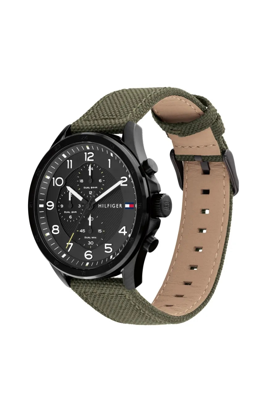 Tommy Hilfiger Green Nylon Strap Men's Chronograph Watch- 1792006