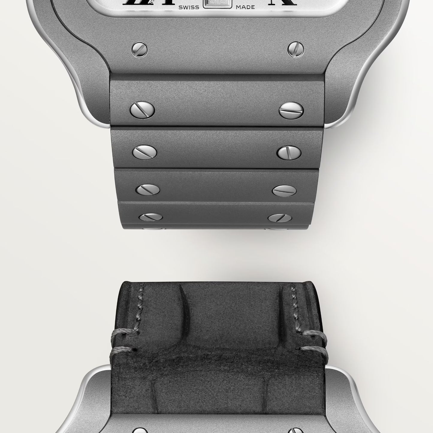 Cartier Santos de Cartier Large Titanium White Dial Men's Watch - WSSA0089