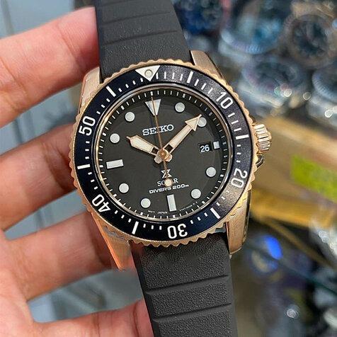 Seiko Prospex Solar Rose Gold Men's Diver Watch- SNE586P1
