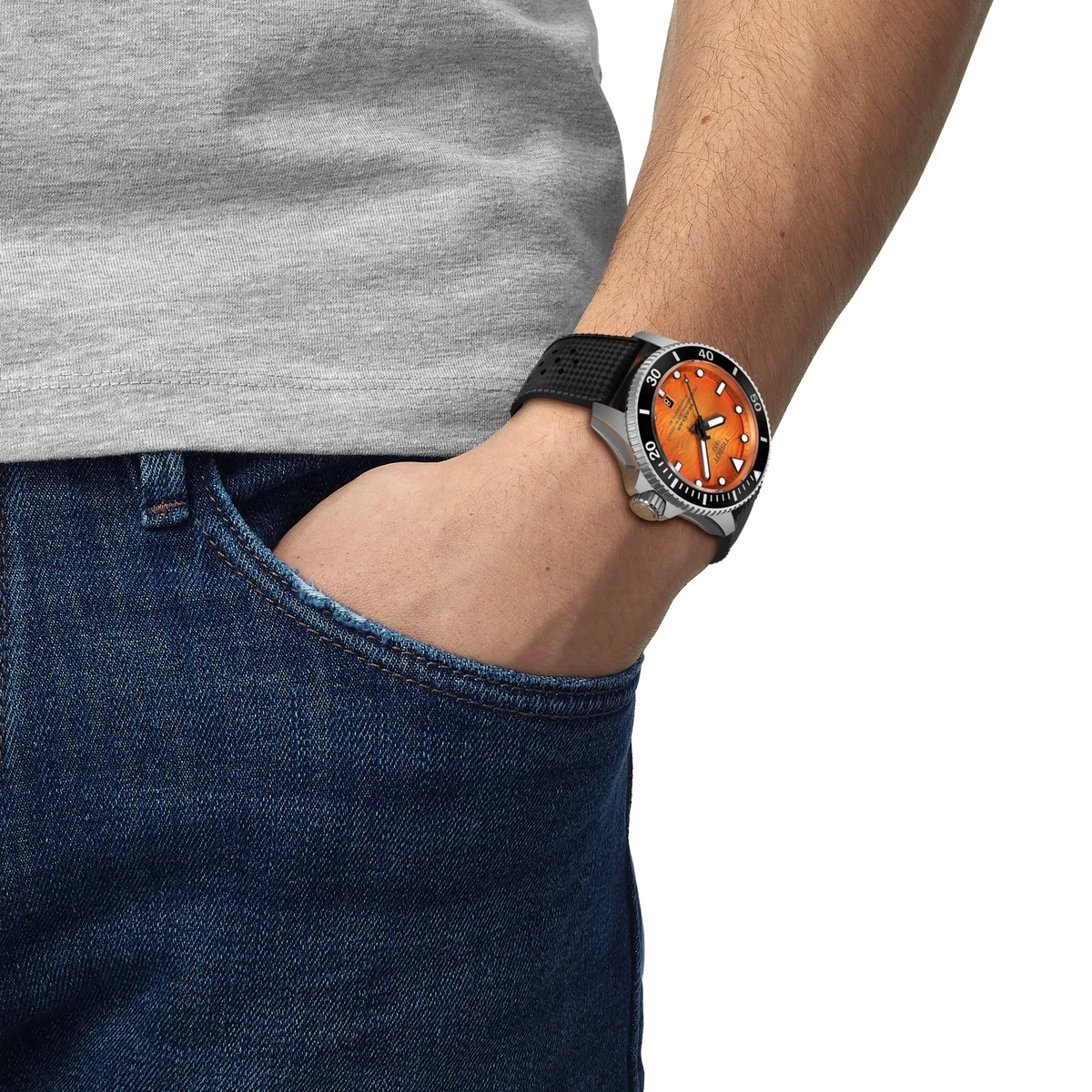 Tissot Seastar 2000 Orange Dial 44mm Men's Watch - T120.907.17.281.00