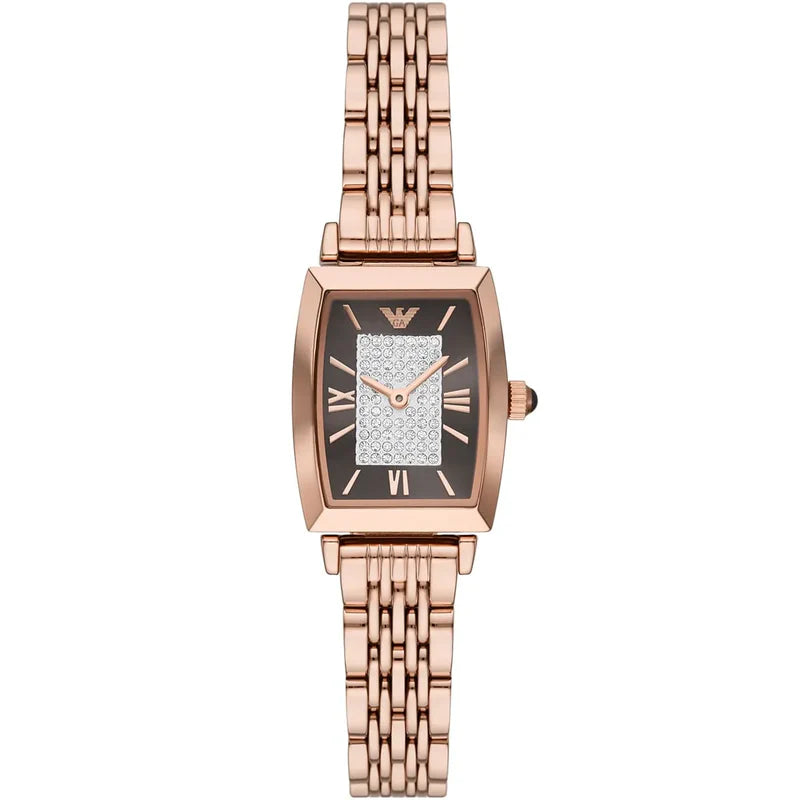 Emporio Armani Tow Hand Rose Gold Ladies Watch- AR11407