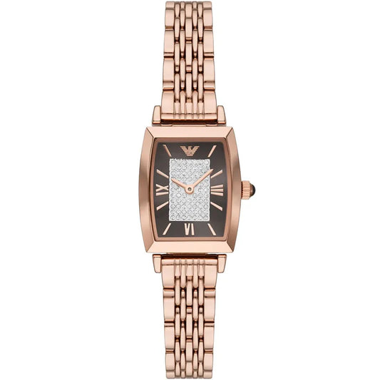 Emporio Armani Tow Hand Rose Gold Ladies Watch- AR11407