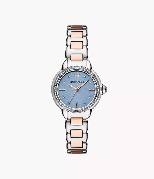 Emporio Armani Three-Hand Dual-Tone Stainless Steel Ladies Watch- AR11597