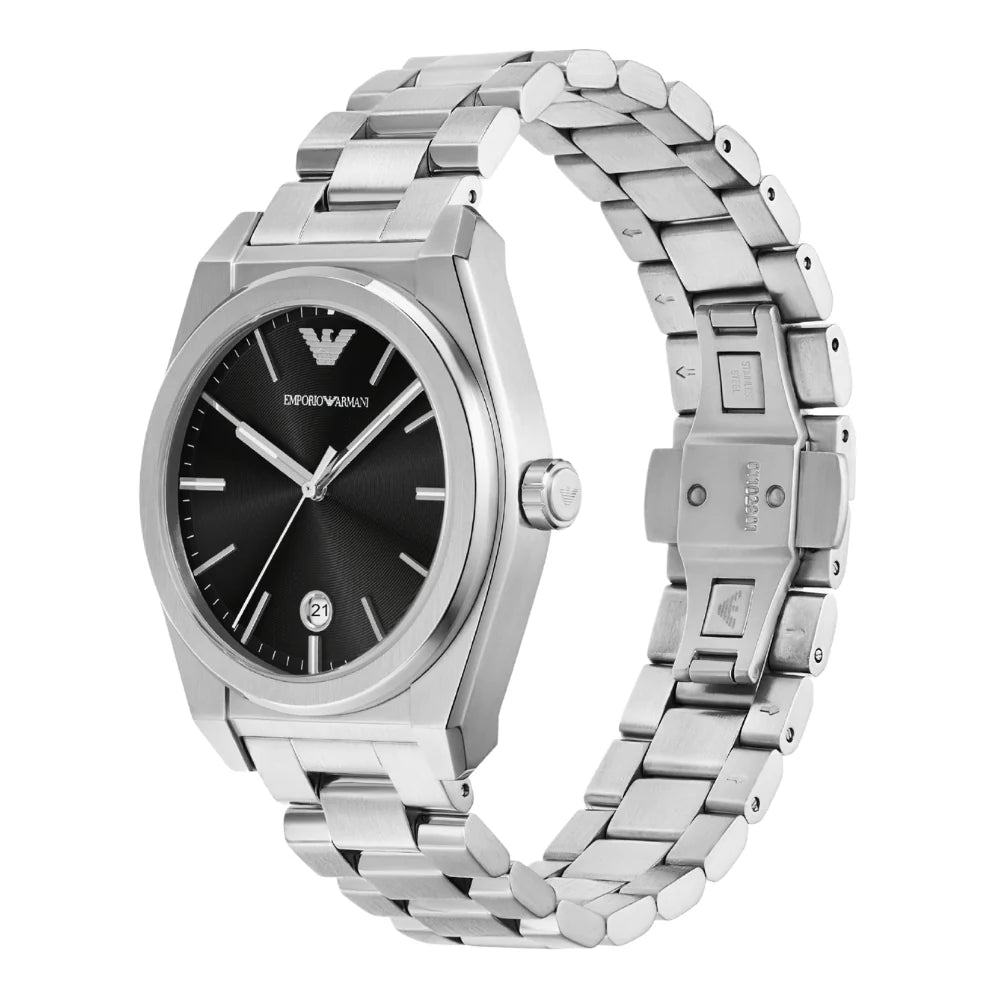 Emporio Armani Black Dial Quartz Three-Hand Movement Men's Watch - AR11622