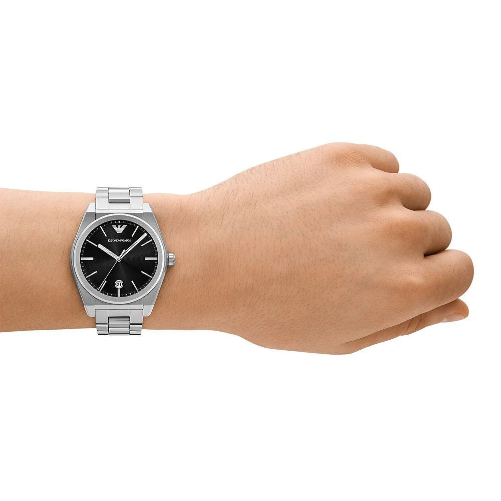 Emporio Armani Black Dial Quartz Three-Hand Movement Men's Watch - AR11622