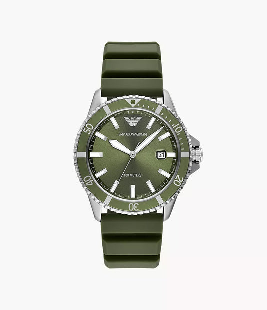 Emporio Armani Green Dial Green Strap Men's Watch - AR11638