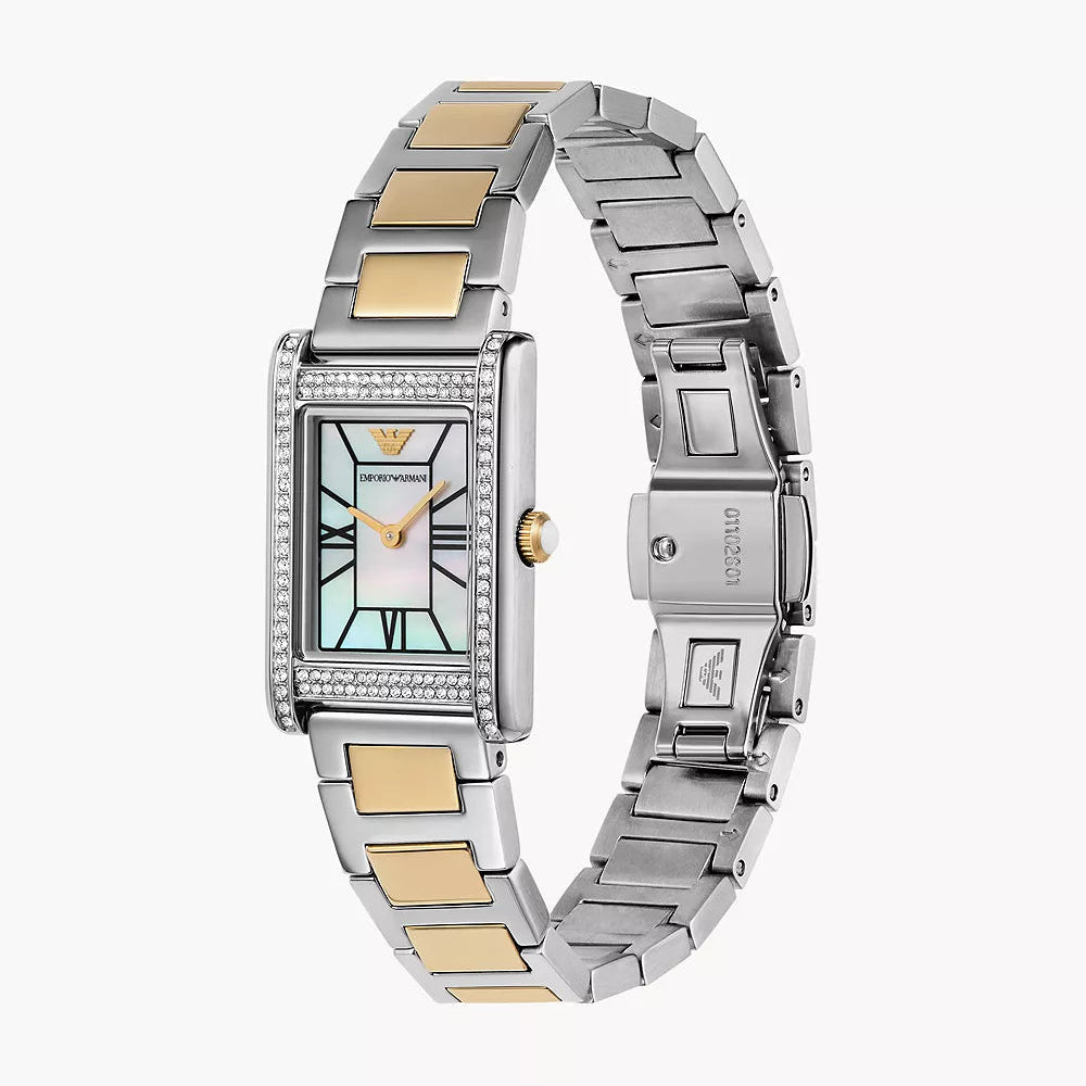 Emporio Armani Two-Hand Dual-Tone Stainless Steel Ladies Watch- AR11642