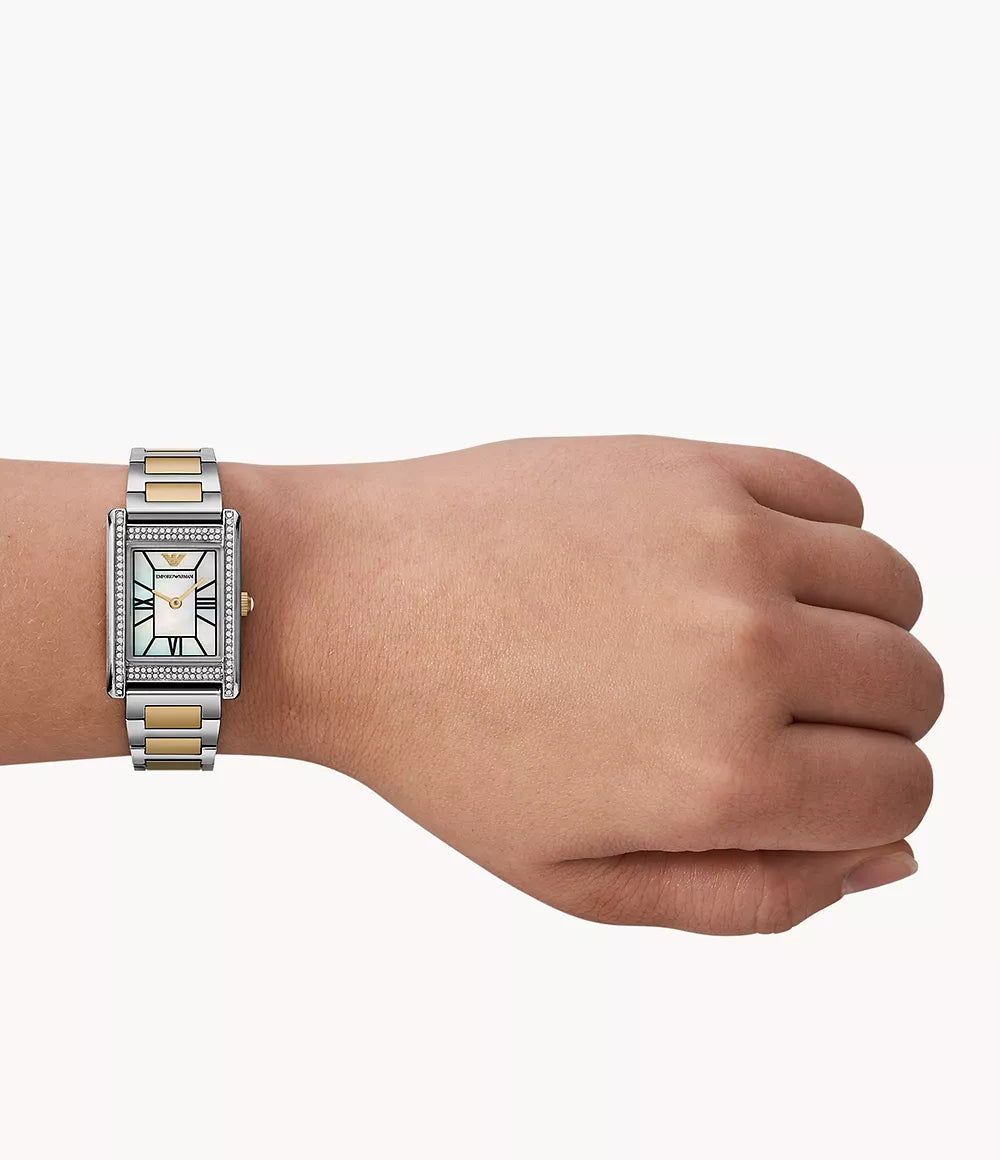 Emporio Armani Two-Hand Dual-Tone Stainless Steel Ladies Watch- AR11642