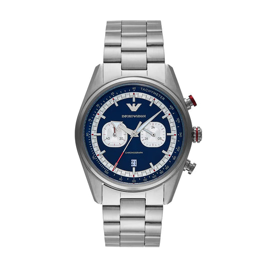 Emporio Armani Racer Blue Dial Chronograph Men's Watch - AR11676