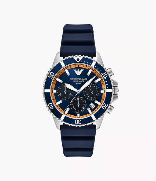 Emporio Armani World Explorer Solar-Powered Blue Dial Men's Watch - AR11696