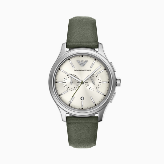 Emporio Armani Ivory Sunray Dial Quartz Chronograph Men's Watch - AR11801