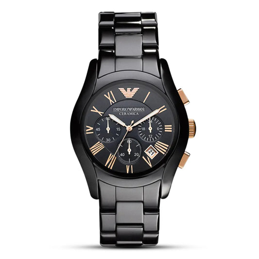 Emporio Armani Ceramic Black Dial Men's Chronograph Watch- AR1410