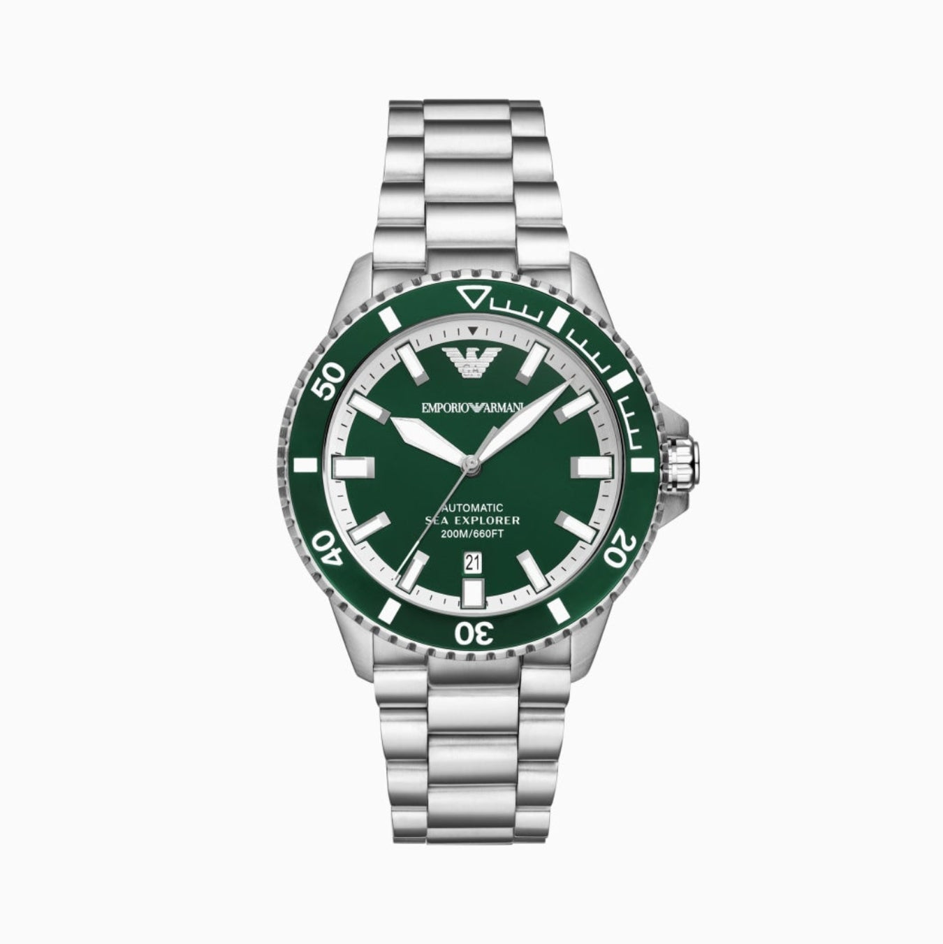 Emporio Armani Diver Automatic Green Dial Men's Watch - AR60080