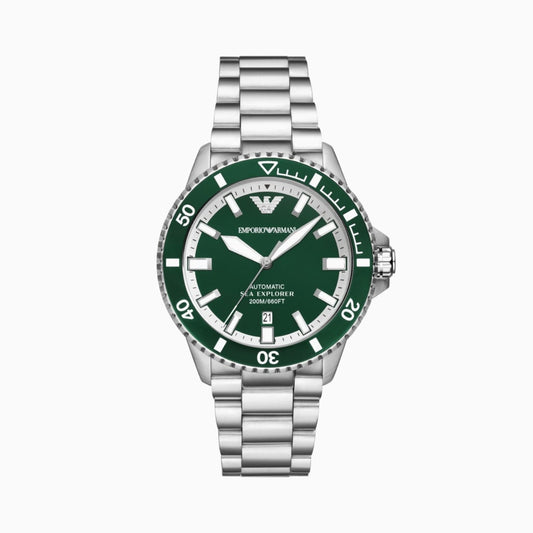 Emporio Armani Diver Automatic Green Dial Men's Watch - AR60080