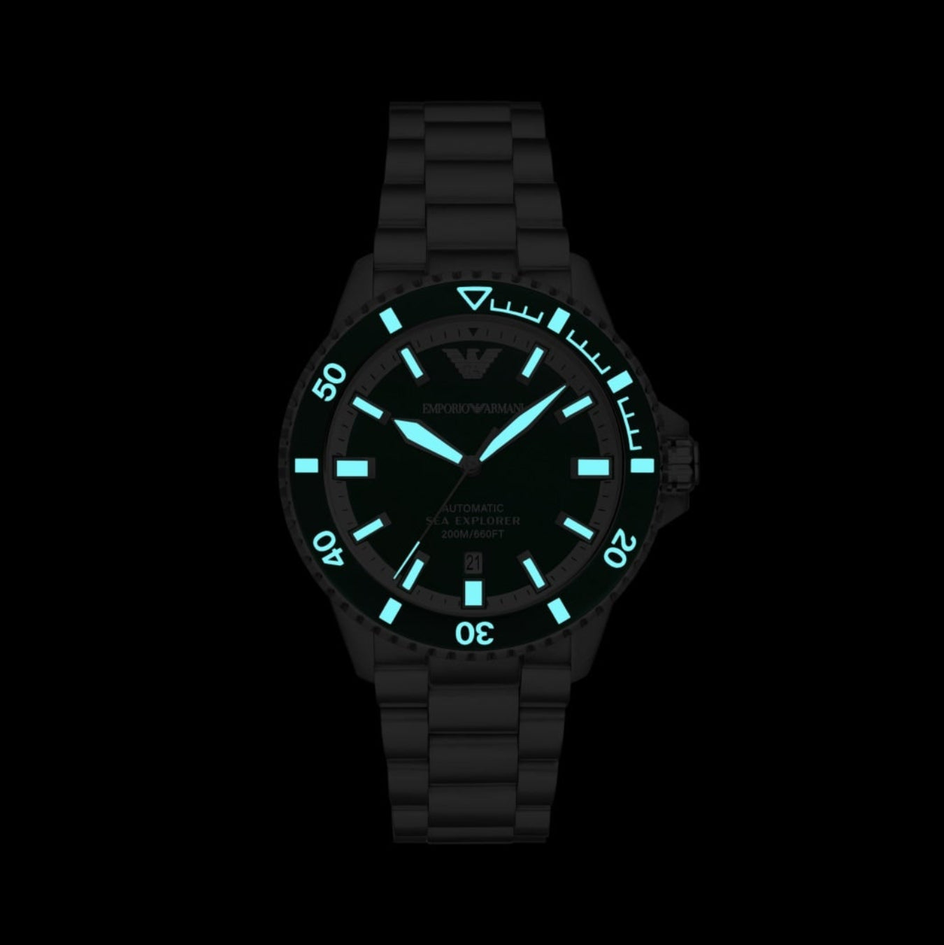 Emporio Armani Diver Automatic Green Dial Men's Watch - AR60080