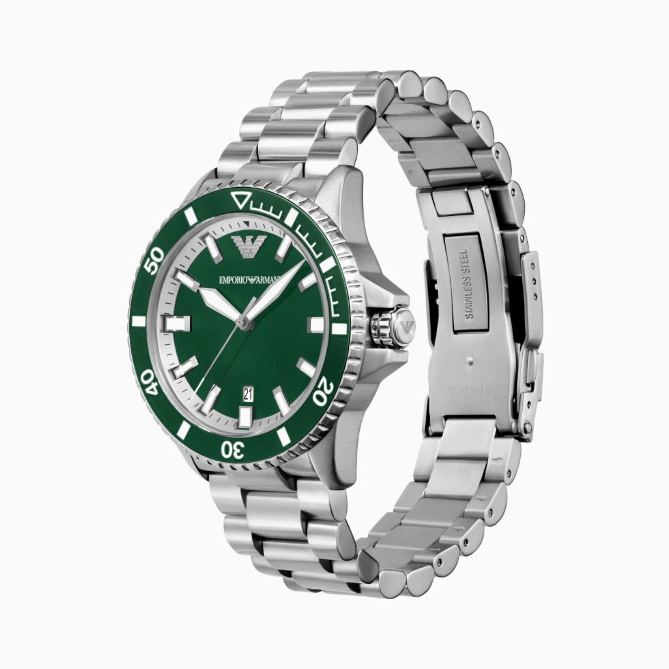 Emporio Armani Diver Automatic Green Dial Men's Watch - AR60080